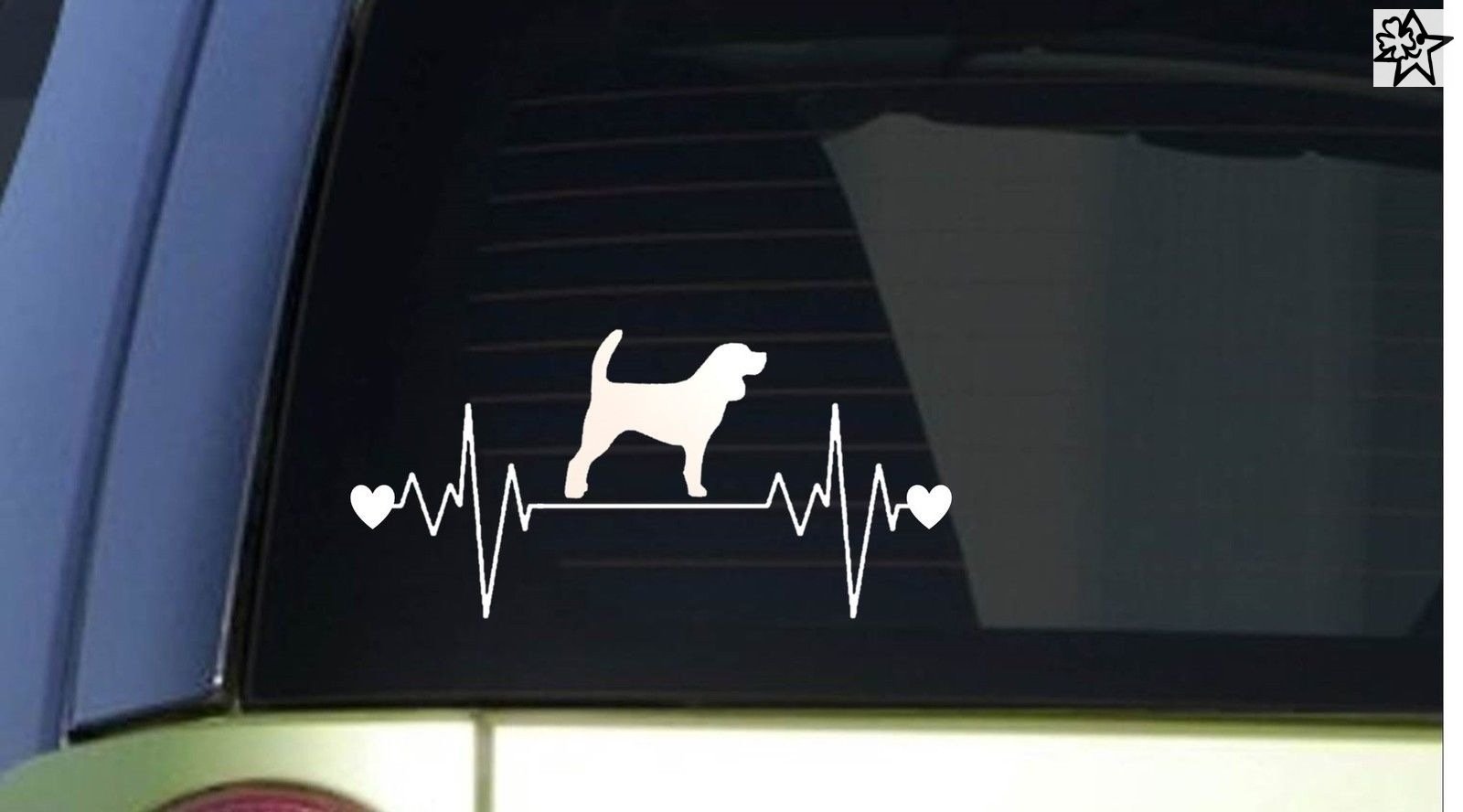 myrockshirt Herzschlag Aufkleber Beagle Hound Type 2 20cm Sticker Herz Fan Hobby Leidenschaft Liebe für Auto Autoaufkleber von myrockshirt