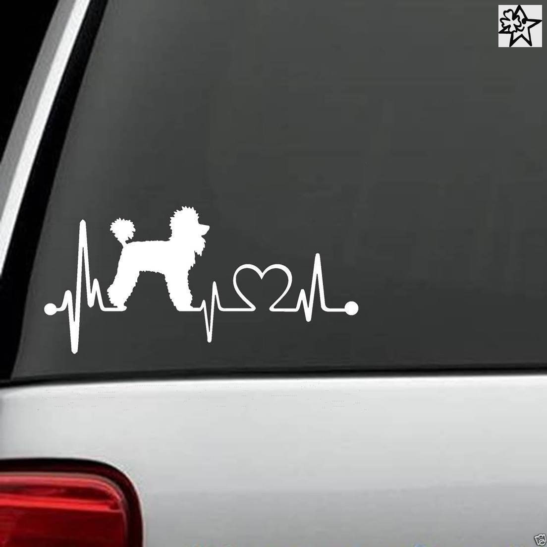 Herzschlag Aufkleber Pudel 20cm Sticker Herz Fan Hobby Leidenschaft Liebe für Auto Autoaufkleber von myrockshirt
