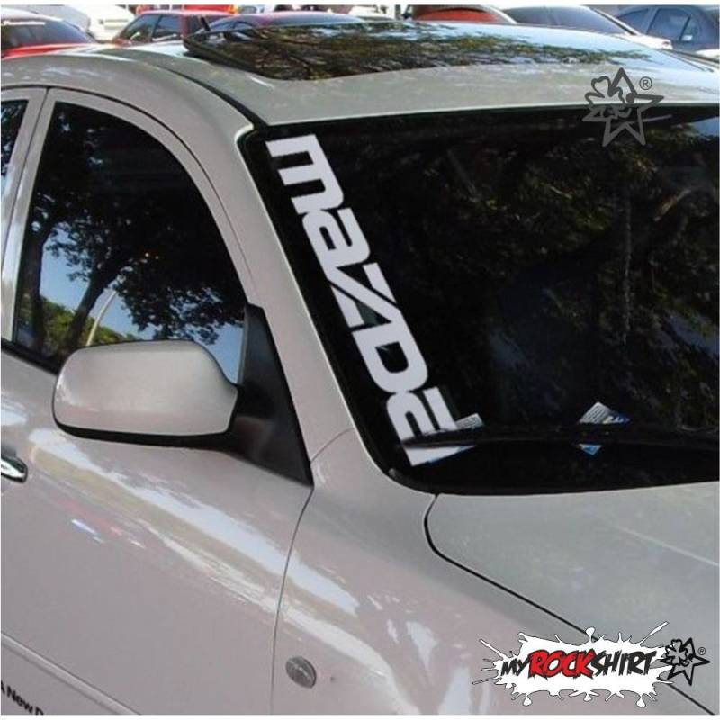 myrockshirt MazdaAufkleber 55 cm Reflexfolie leuchtet reflektiert Tuning Sticker Decal `+ Bonus Testaufkleber Estrellina-Glückstern®, gedruckte Montageanleitung von myrockshirt