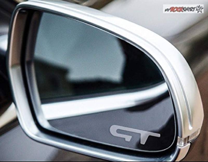 myrockshirt 2 x GT Aufkleber Silber für Außenspiegel Spiegel,Aufkleber,Autoaufkleber,Tuning,Profi Qualität von myrockshirt