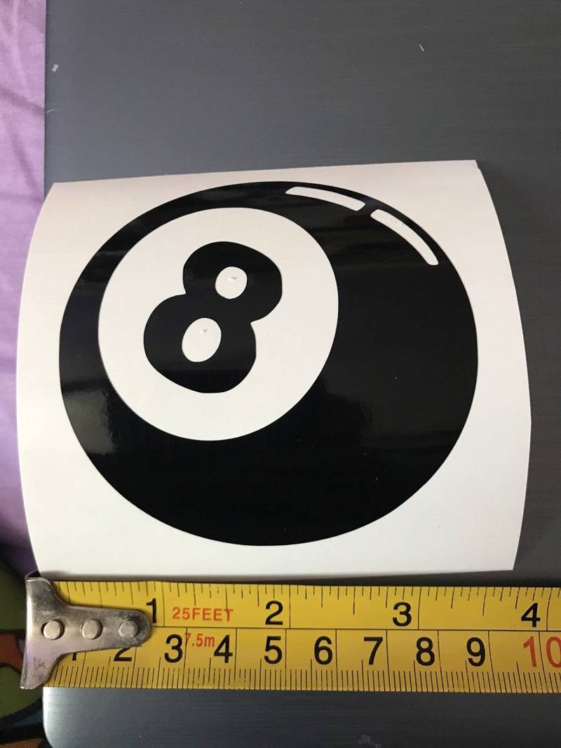 myrockshirt Acht Billard Eightball Aufkleber Sticker Autoaufkleber Wandtattoo von myrockshirt