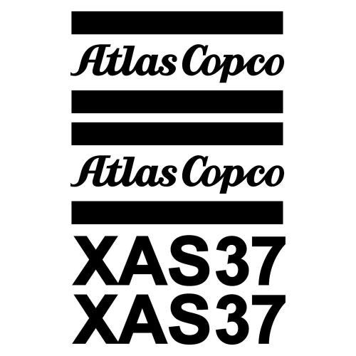 myrockshirt Atlas Copco XAS37 Aufkleber Sticker kompressoren Compressor 4 Stücke ca.30cm Aufkleber Autoaufkleber Sticker Decal ohne Hintergrund UV&Waschanlagenfest von myrockshirt