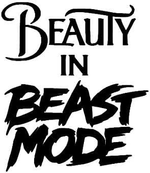 myrockshirt Beauty in Beast Mode 15 cm Aufkleber Sticker FREIE Farbwahl Autoaufkleber von myrockshirt