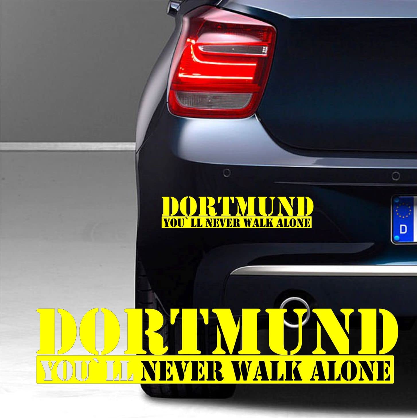 myrockshirt Dortmund Aufkleber 20cm cm You`LL Never Walk Alone Fan Sticker von myrockshirt