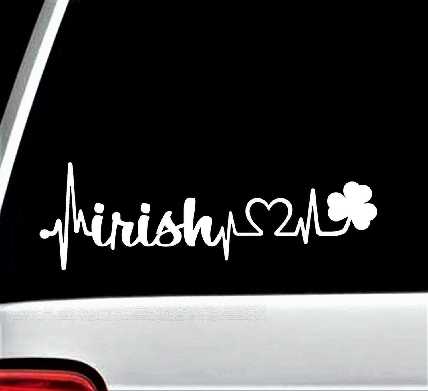 myrockshirt Herzschlag Heartbeat Irisch Irland Kleeblatt Liebe Love ca.20cm Aufkleber Sticker Autoaufkleber Wandtattoo von myrockshirt