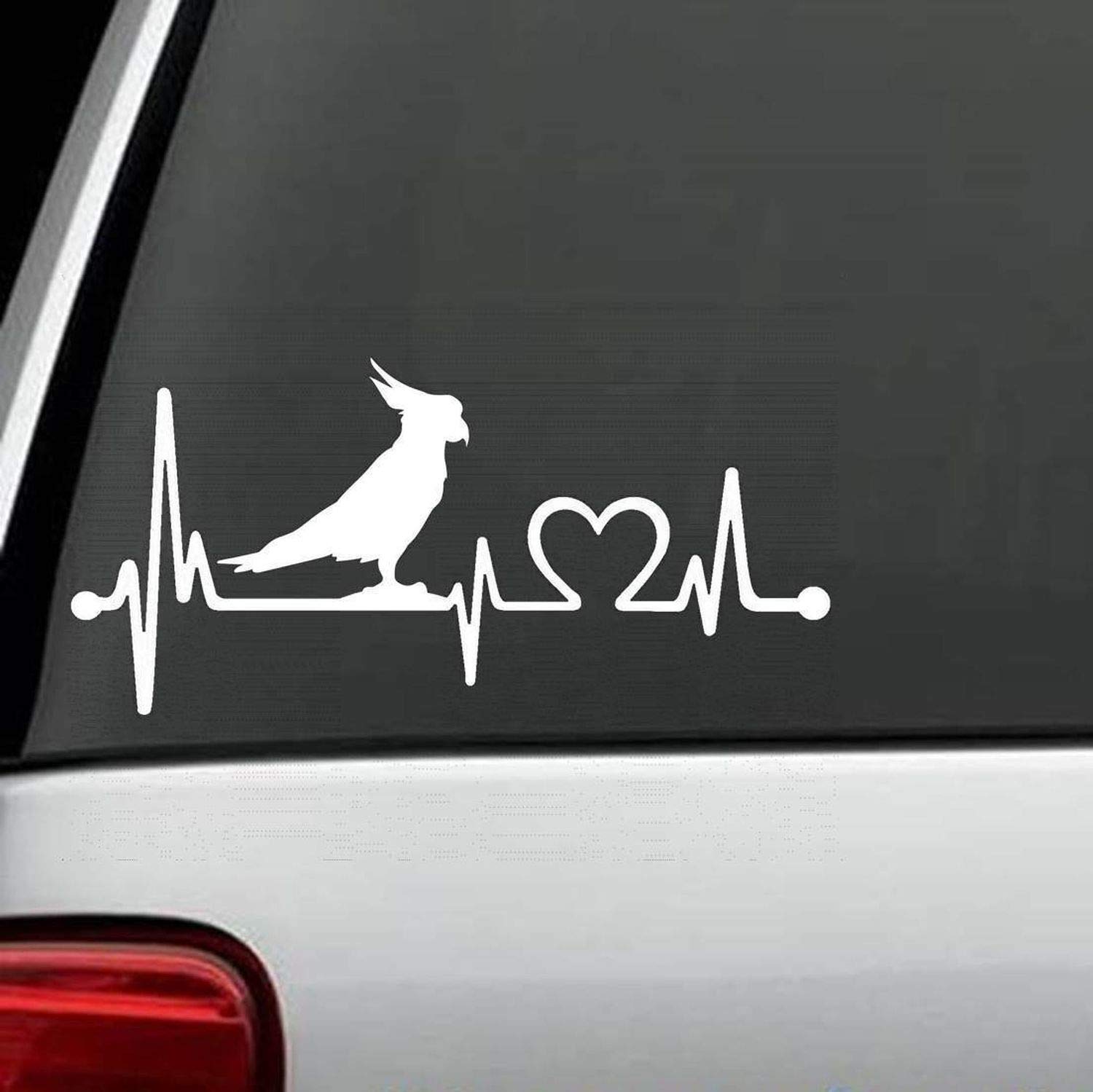myrockshirt Herzschlag Heartbeat Papagei Kakadu Vogel Liebe Love ca.20cm Aufkleber Sticker Autoaufkleber Wandtattoo von myrockshirt