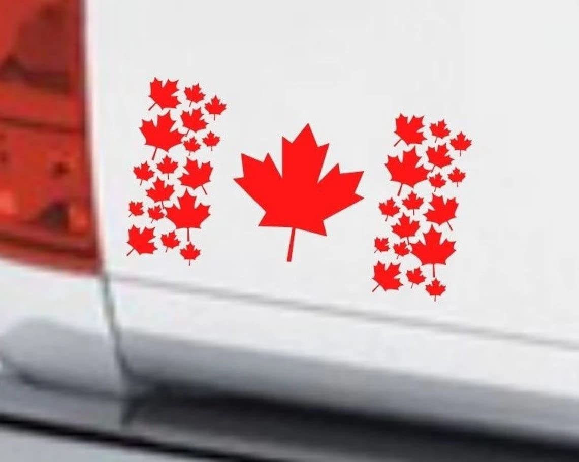 myrockshirt Kanada 20 cm mapple Leaf Ahorn Blätter Aufkleber Autoaufkleber Freie Farbwahl Profi Qualität von myrockshirt