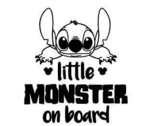 myrockshirt Little Monster on Board 15 cm Aufkleber Sticker Autoaufkleber Wandtattoo von myrockshirt