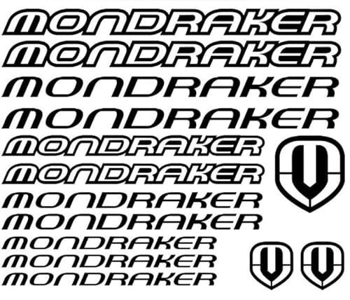 myrockshirt MONDRAKER Set 30 cm Tuning Aufkleber Sticker Decal `+ Bonus Testaufkleber Estrellina-Glückstern®, gedruckte Montageanleitung von myrockshirt