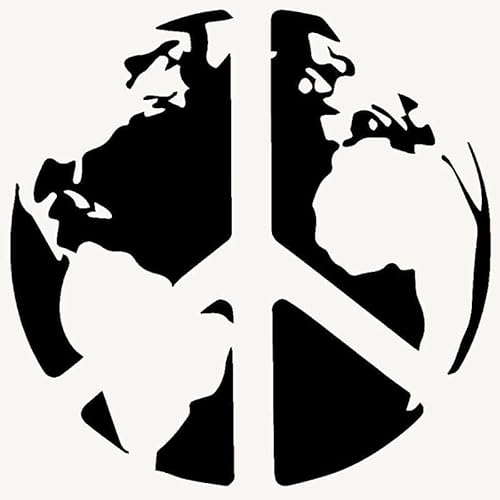 myrockshirt Peace Peacezeichen Erde Welt Welt Zeichen 15cm FriedeAufkleber Sticker Autoaufkleber von myrockshirt
