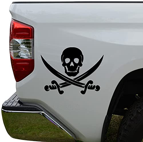 myrockshirt Pirat gekreuzte Schwerter 20 cm Aufkleber Autoaufkleber Sticker ohne Hintergrund Auto PKW Lack Scheibe von myrockshirt