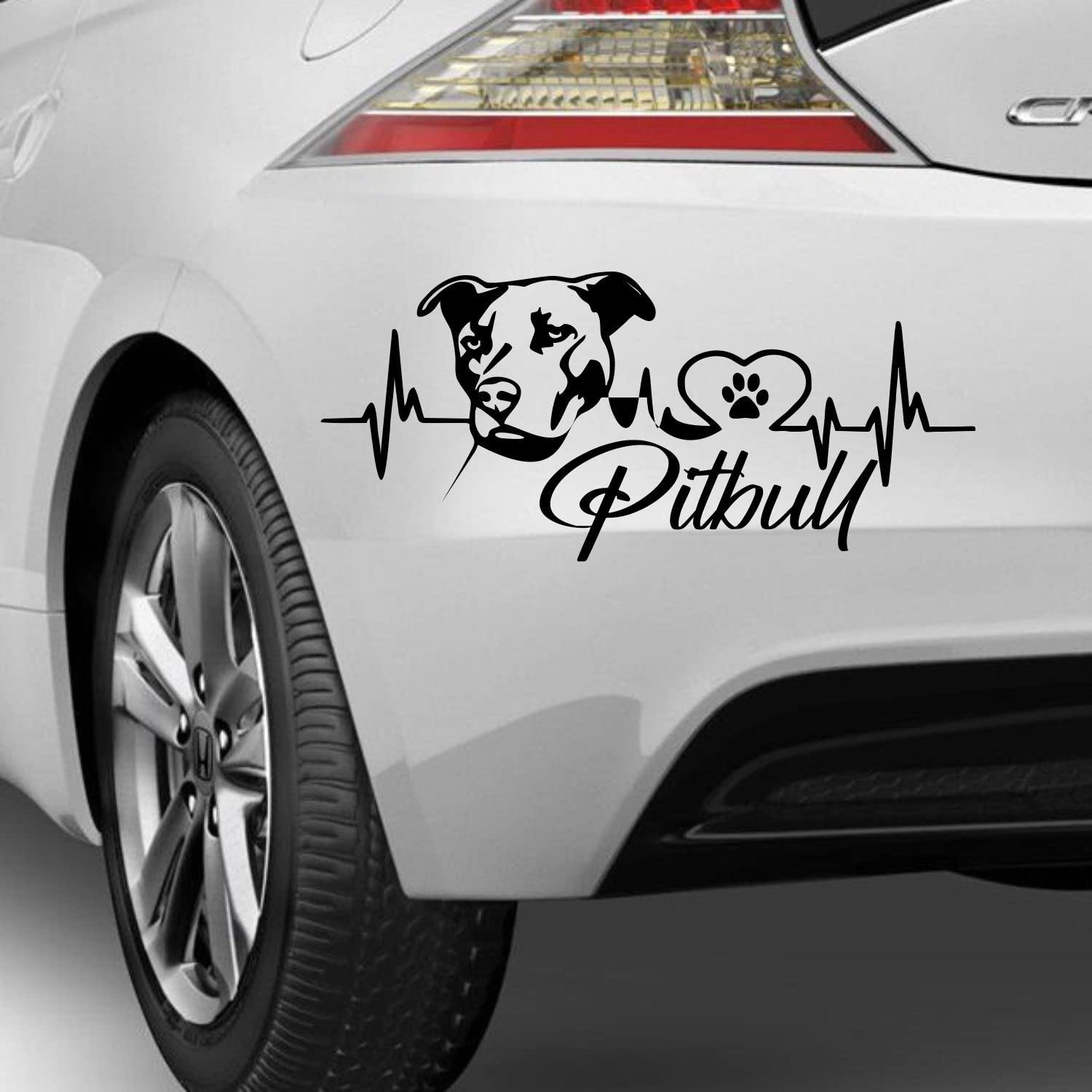 myrockshirt Pitbull Herzschlag Aufkleber Sticker ohne Hintergrund Autoaufkleber verschieden Größen/Farben Hunderasse von myrockshirt