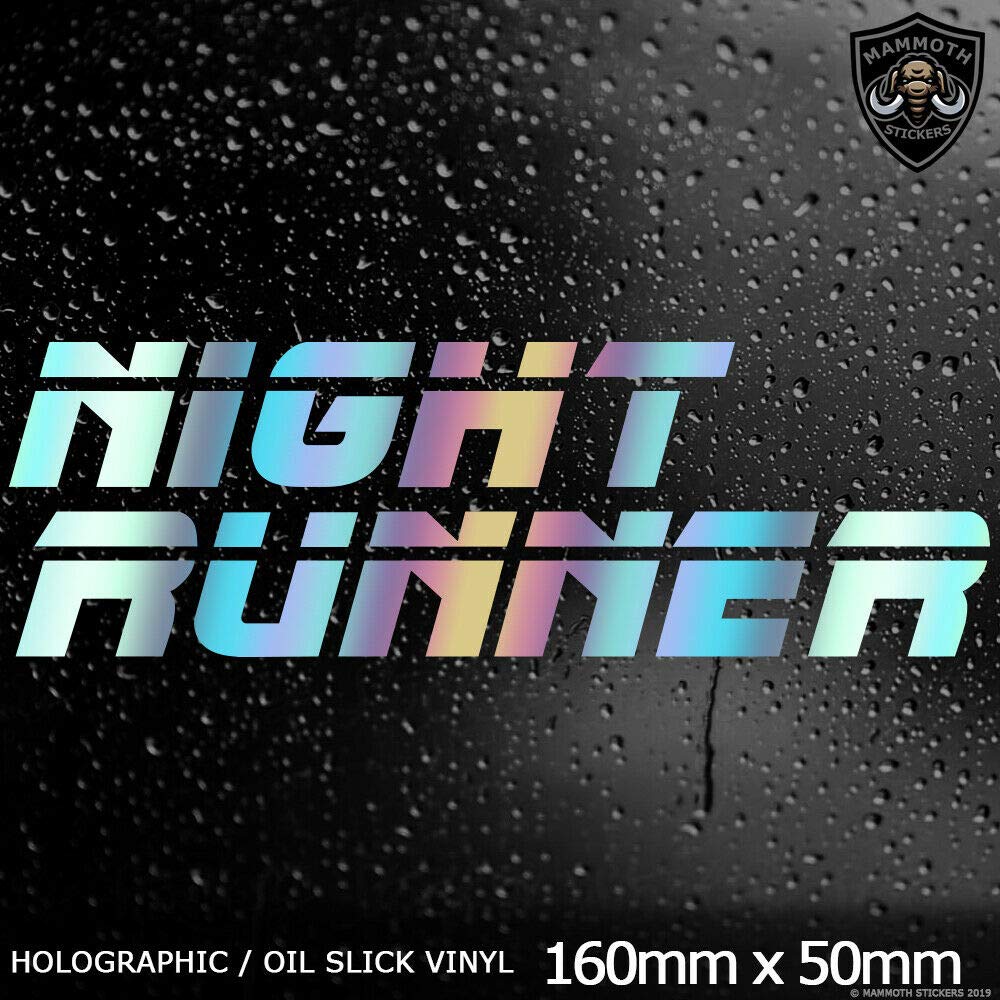myrockshirt Schriftzug Night Runner ca 16cm Aufkleber Sticker Autoaufkleber Profi-Qualität Sticker UV-fest von myrockshirt