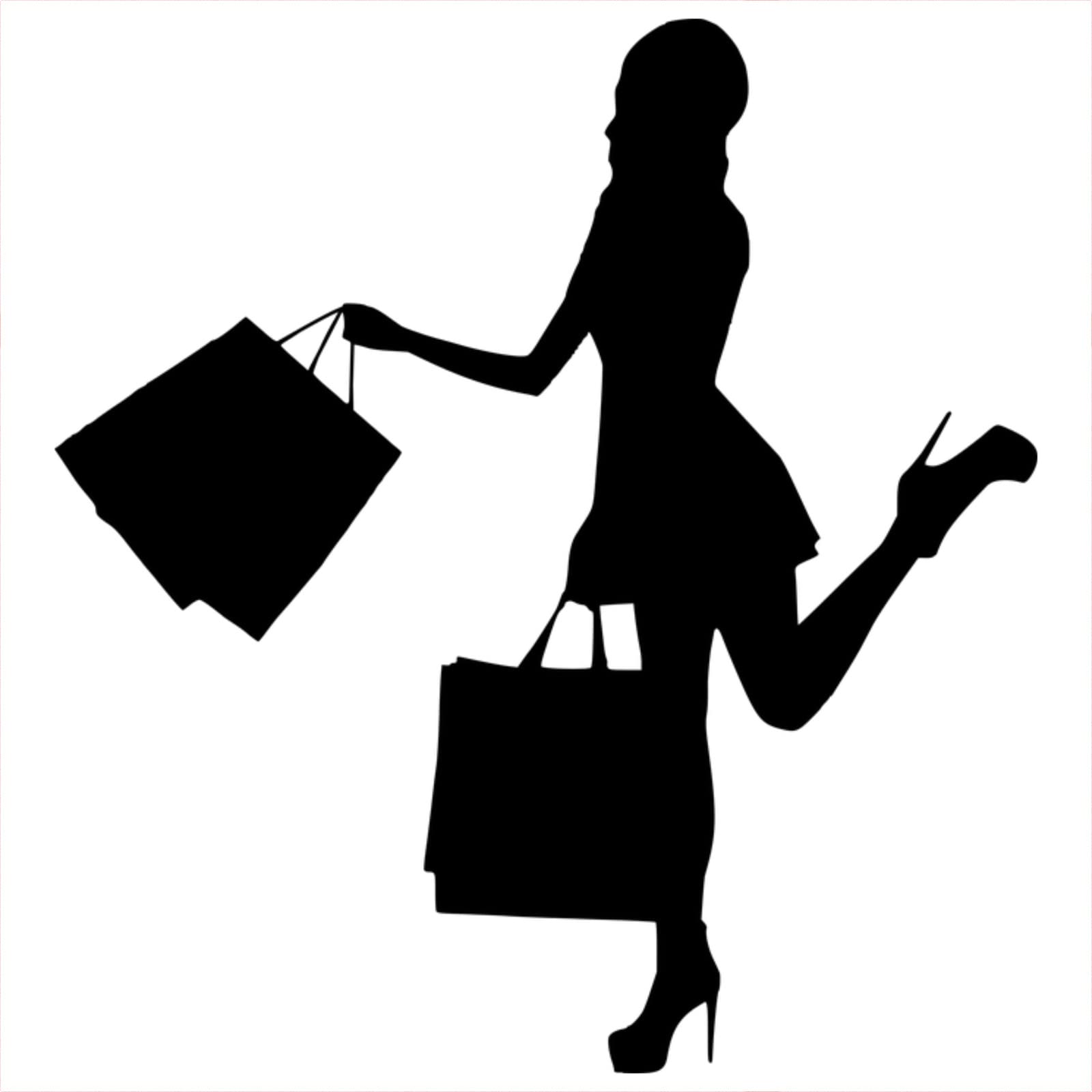 myrockshirt Shopping Freundin Mädchen Tüten Einkaufstaschen 15 cm Aufkleber Autoaufkleber Sticker Wandtattoo von myrockshirt