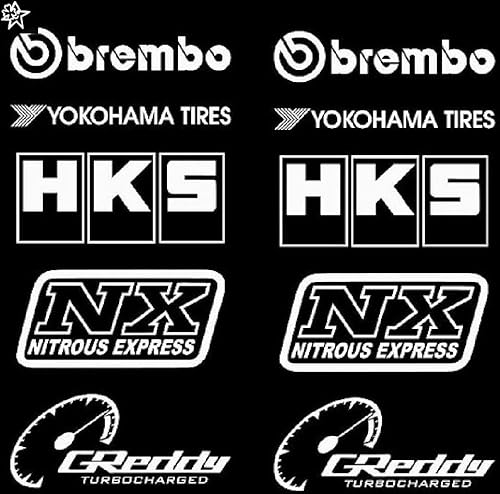 myrockshirt Sponsor Logo Set Tuning 14 ca. 30 cm Aufkleber Auto LKW Autoaufkleber Tuning Sticker Vinly `+ Bonus Testaufkleber Estre von myrockshirt