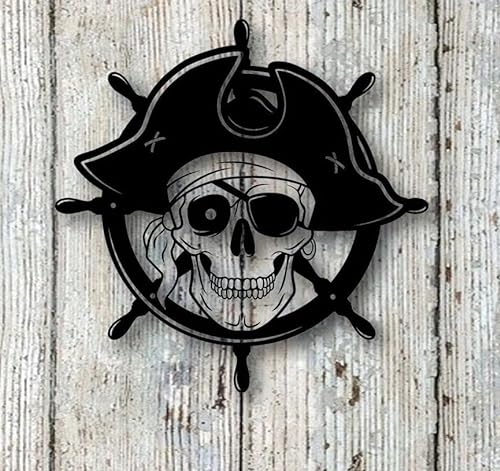 myrockshirt Totenkopf Ruder Steuerrad Pirat Pirate 20 cm Aufkleber Sticker FREIE Farbwahl Autoaufkleber von myrockshirt