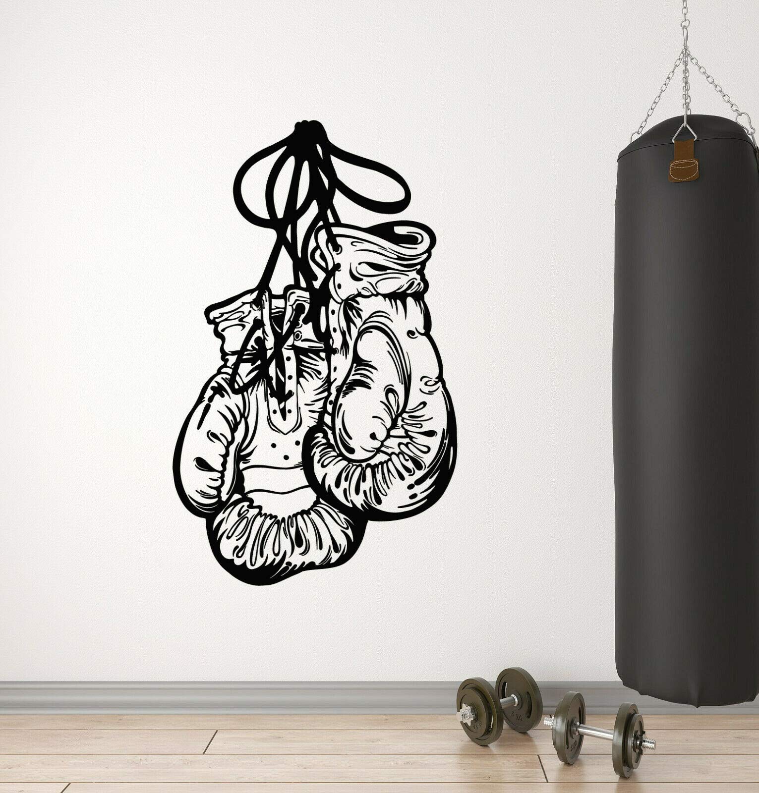 myrockshirt Wandtattoo Aufkleber Sport Boxhandschuhe Fight Club Boxer Gym für alle glatten Flächen UV&Waschanlagenfest AUT von myrockshirt