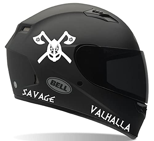 myrockshirt Wikinger Walhalla Savage gekreuzte Axt 2 x Aufkleber f. Helm Motorrad Motorradhelm Bike Biker Sticker von myrockshirt