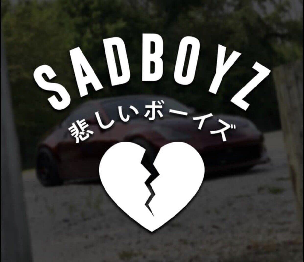 myrockshirt sad Boys Broken Heart 20 cm SADBOYZ Aufkleber Autoaufkleber JDM Sticker Decal frei Farbwahl Profi Qualität von myrockshirt