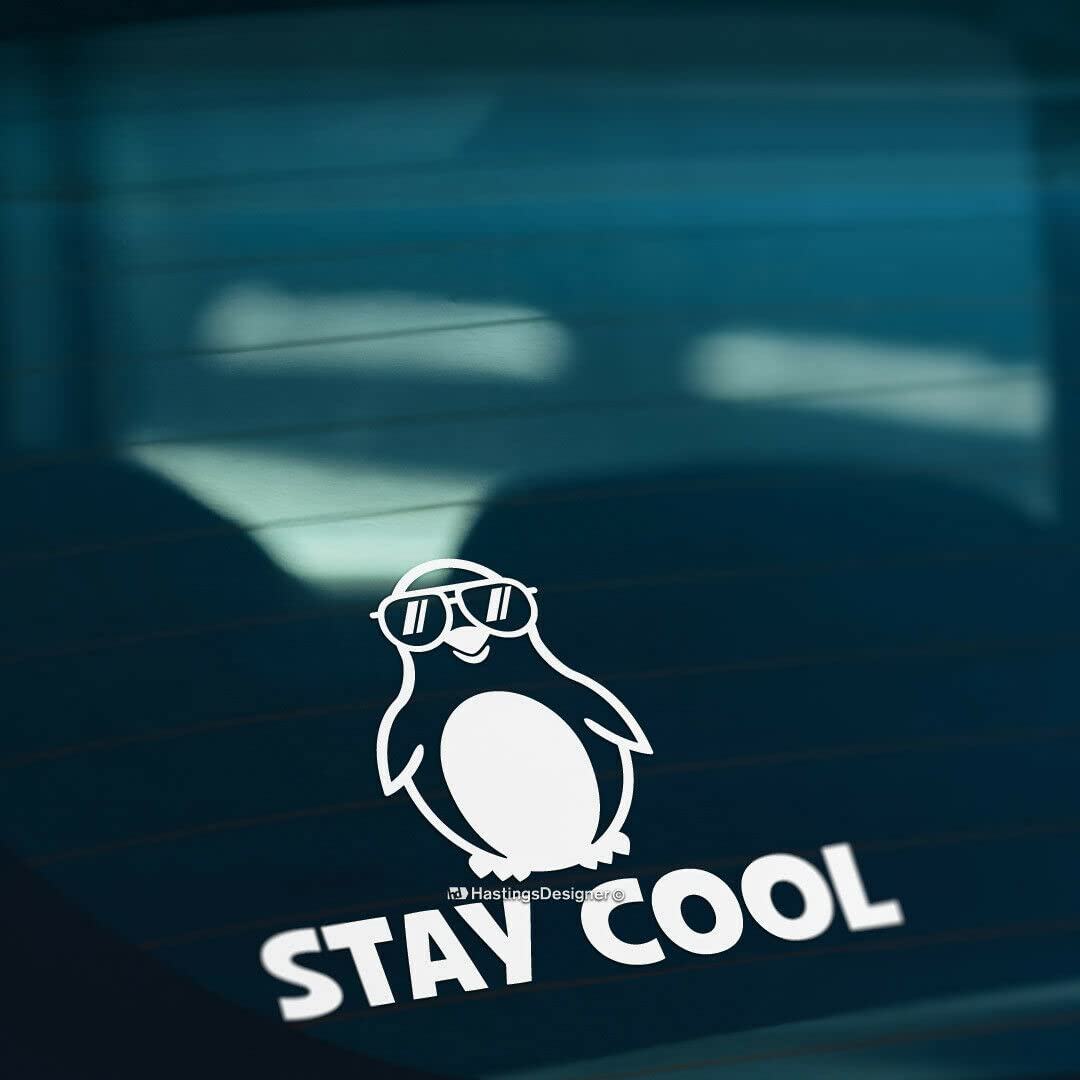 myrockshirt süßer Pinguin Stay coolAufkleber Sticker Autoaufkleber von myrockshirt