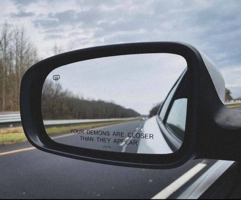 myrockshirt Your Demons Are Closer Than They Appear Spiegel Aufkleber Außenspiegel Aufkleber Autoaufkleber JDM Sticker Decal frei Farbwahl Profi Qualität von myrockshirt