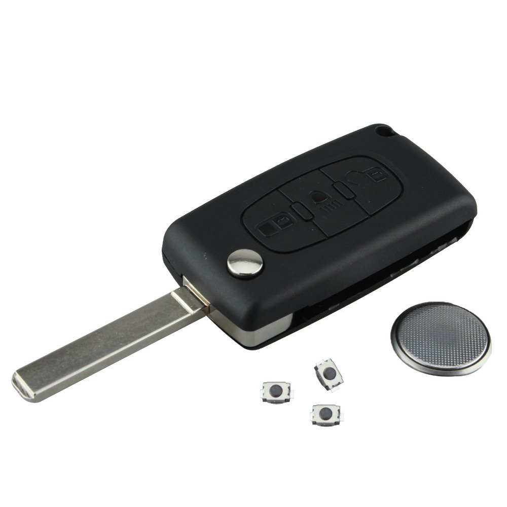 myshopx Funkschlüssel Auto Schlüssel für Citroen Klappschlüssel Fernbedienun Gehäuse Schlüsselgehäuse C06B von myshopx