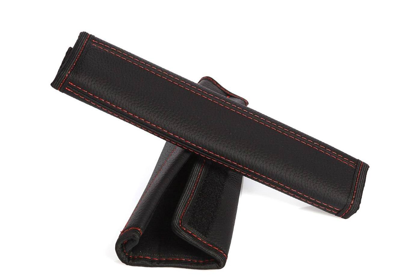 myshopx Gurtpolster Gurtschoner Gurtschutz 1 Paar 2 Stück Echtes Leder SCHWARZ Naht ROT myshopx Gurtpolster Gurtschoner Gurtschutz 1 Paar 2 Stück Echtes Leder SCHWARZ Naht ROT von myshopx
