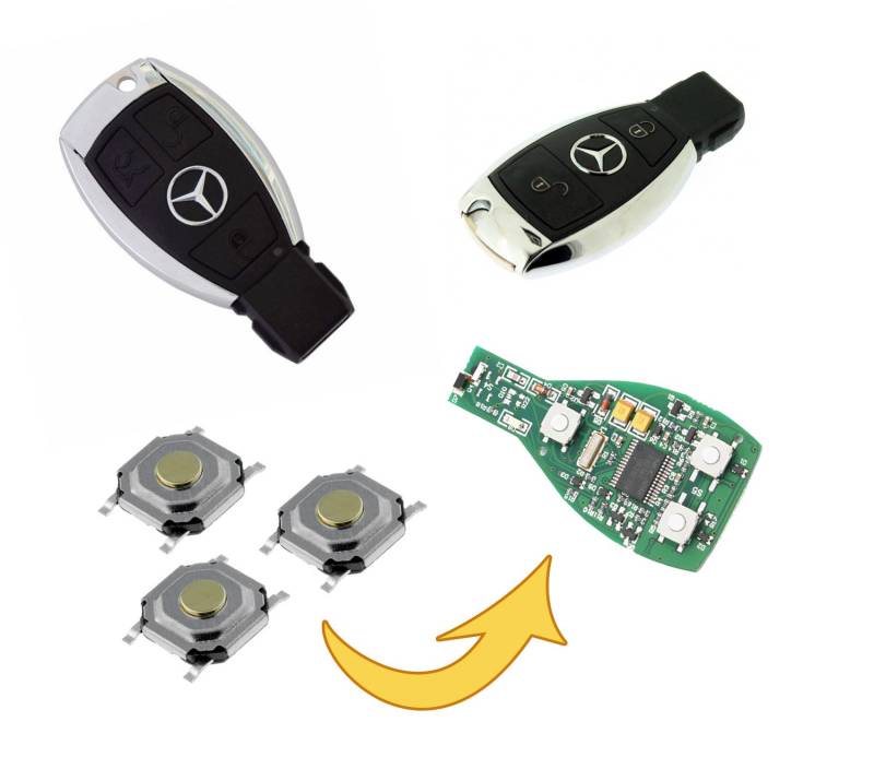 binoa Fernbedienung Autoschlüssel MP01 3x SMD Taster IR 1-polig Mercedes von myshopx