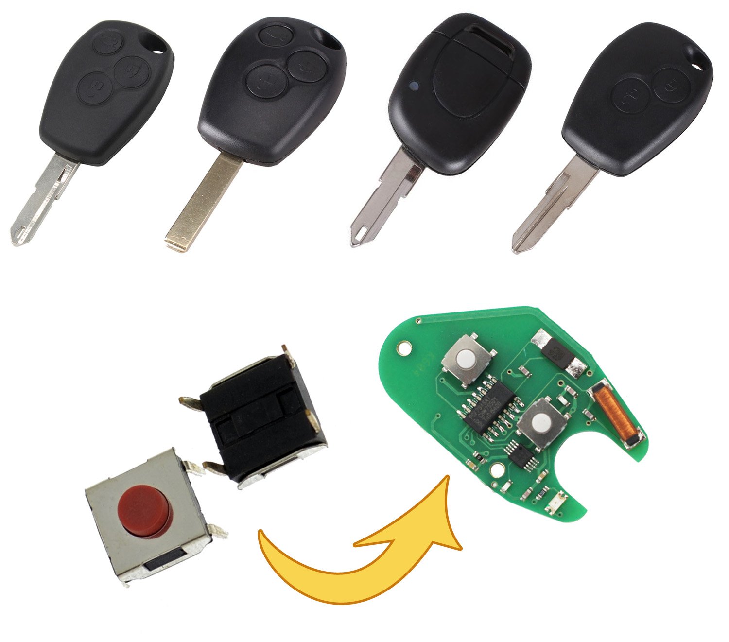 myshopx Microtaster Taster Fernbedienung Schlüssel Fernbedienung Taster Micro SMD Taster Autoschlüssel MP09 von myshopx