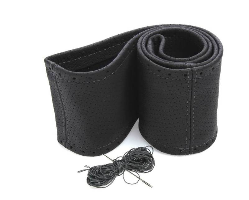 myshopx Lenkradschoner Lenkradhülle Lenkradbezug Echt Leder Farbe GRAU PERFORIERT (gelocht) Ø 37-39cm/ 10,5 cm von myshopx