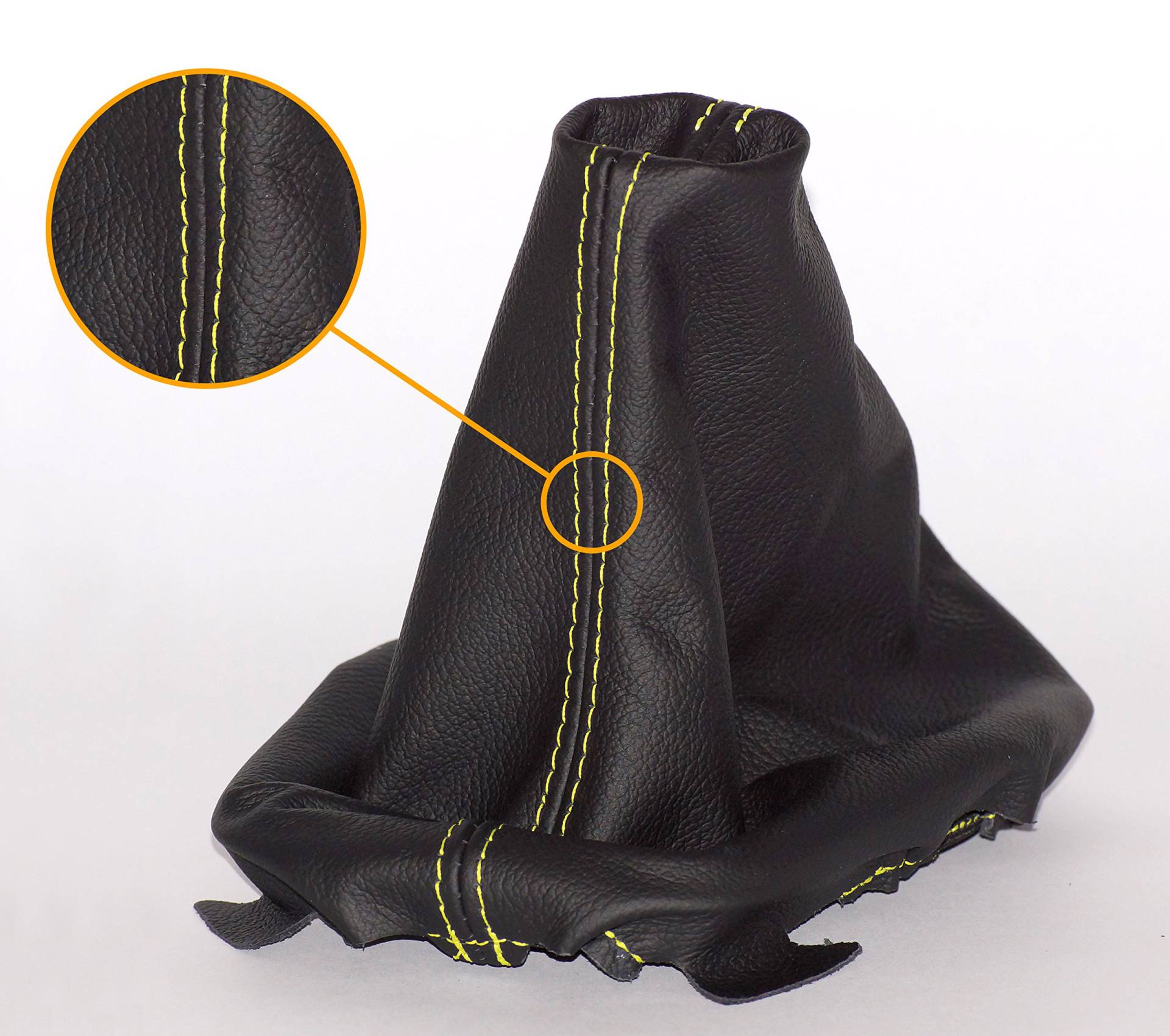 myshopx SA18 Schaltmanschette Schaltsack Sack Schwarz Faden Gelb Echt Leder myshopx SA18 Schaltmanschette Schaltsack Sack Schwarz Faden Gelb Echt Leder von myshopx