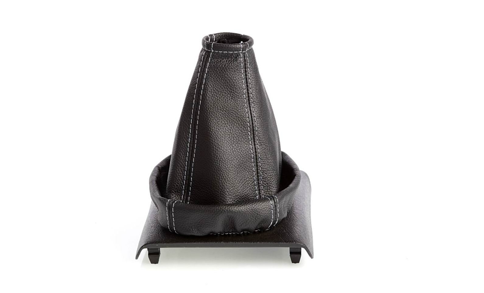 myshopx SA37 Schaltmanschette Schaltsack Sack Schwarz Faden Weiß Echt Leder von myshopx