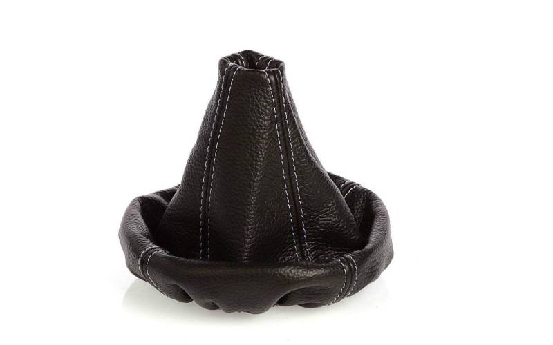 myshopx SA44 Schaltmanschette Schaltsack Sack Schwarz Faden Weiß Echt Leder von myshopx