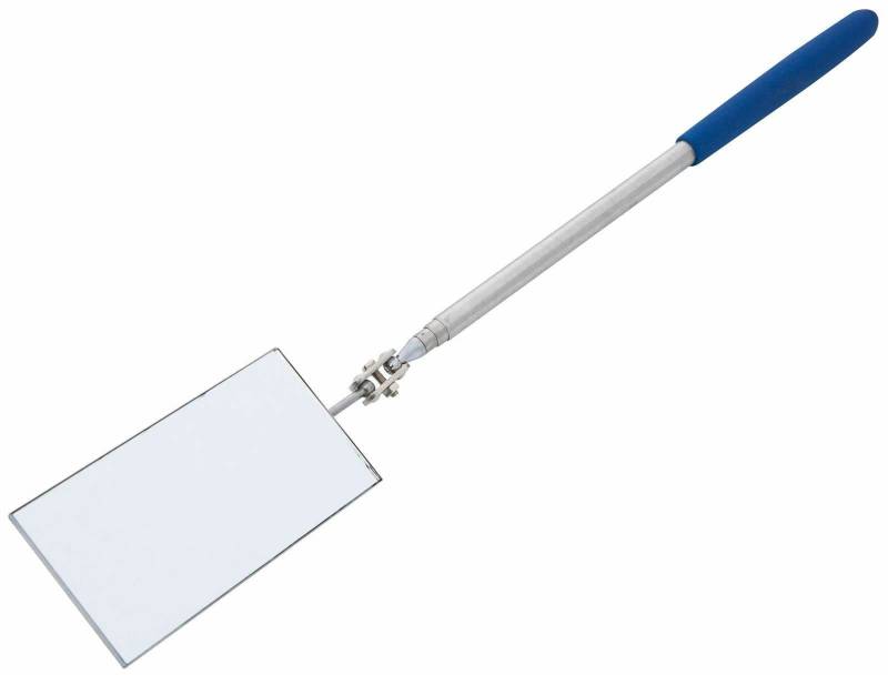 myshopx KFZ Spiegel Teleskop Inspektionsspiegel ausziehbar KFZ Spiegel mit Teleskopstiel 290 bis 780 mm, stufenlos einstellbar, Spiegelmaß 50 x 90 mm, verstellbarer Spiegelwinkel, Silber / Blau von myshopx