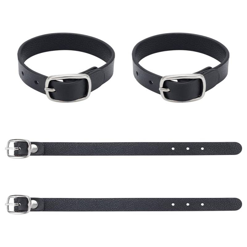 NBEADS 4 Stück Schwarze Kilt-Verlängerungsschnallenriemen, 19.2x1.2cm PU-Kunstleder-Gepäckgurte Koffergurte Für Eng Anliegende Kilts Herren-Kiltgurte von nbeads