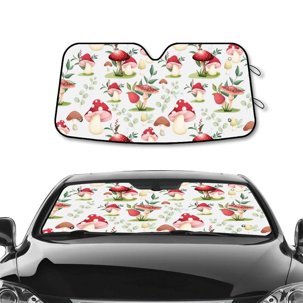 NBEADS Pilz Autofenster Sonnenblende, Pilz Auto Sonnenblende Aluminium-Folie faltbar Pflanze Windschutzscheibe Sonnenschirm mit 4 Saugnäpfen für Auto SUV LKW Van LKW Limousine, 140x70cm NBEADS Pilz Autofenster Sonnenblende, Pilz Auto Sonnenblende Aluminium-Folie faltbar Pflanze Windschutzscheibe Sonnenschirm mit 4 Saugnäpfen für Auto SUV LKW Van LKW Limousine, 140x70cm von nbeads