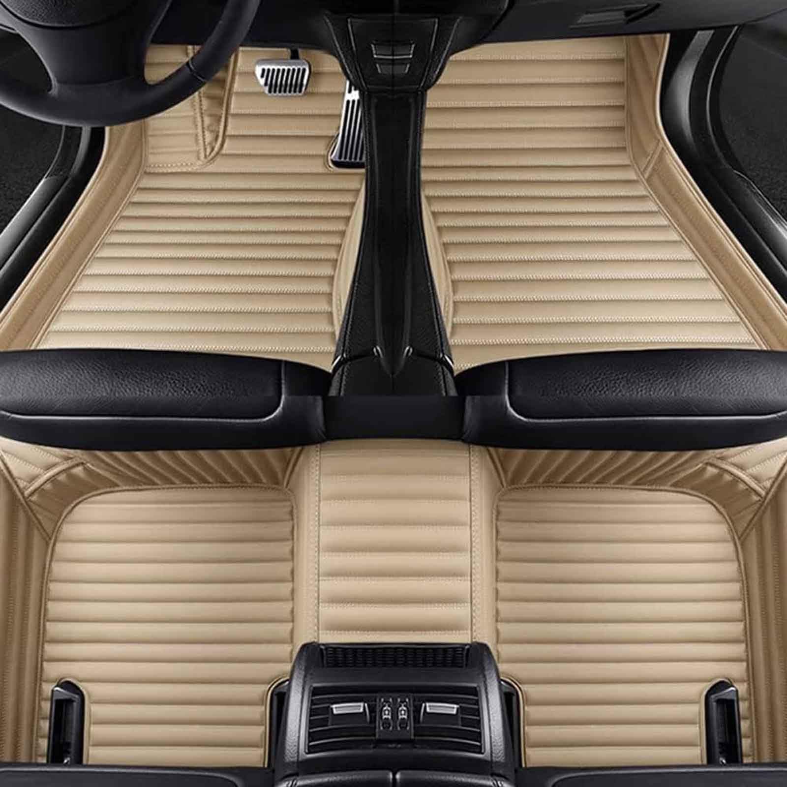 nelyouno VollstäNdige Abdeckung Auto-Fußmatten, für Audi Q7 2017-2022 Antifoulingmatte Autoteppich Vorne Hint FußPolster Innenraum Zubehör (LHD),E von nelyouno