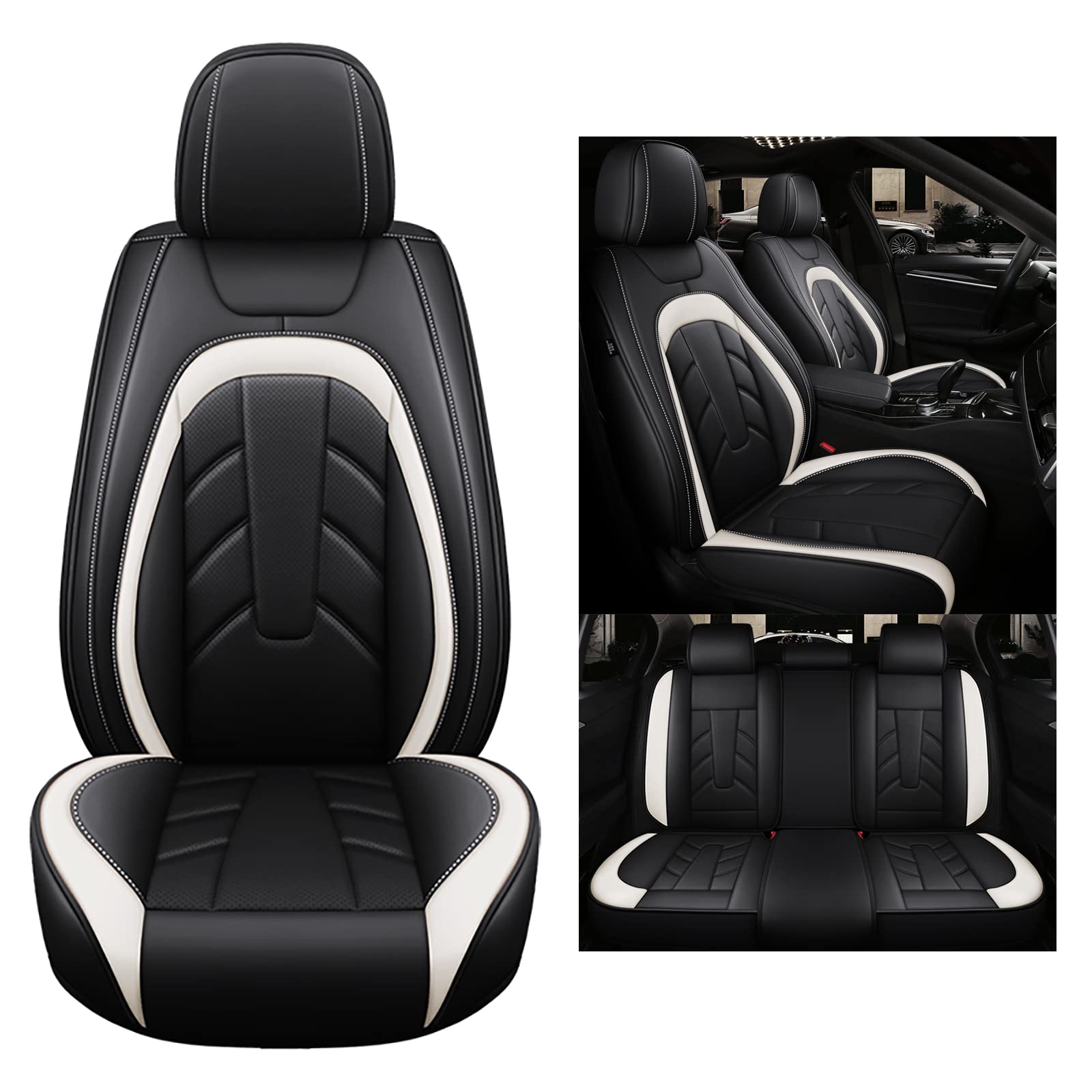 nenyan Autositzbezüge Komplett Set Universal | Schonbezüge für Volvo V60 V50 S60 S80 S40 Xc40 Xc60 Xc70 Xc90 V40 V70 V90 S60L S90 | Auto Sitzbezüge Schwarz Weiß Standard nenyan Autositzbezüge Komplett Set Universal | Schonbezüge für Volvo V60 V50 S60 S80 S40 Xc40 Xc60 Xc70 Xc90 V40 V70 V90 S60L S90 | Auto Sitzbezüge Schwarz Weiß Standard von nenyan