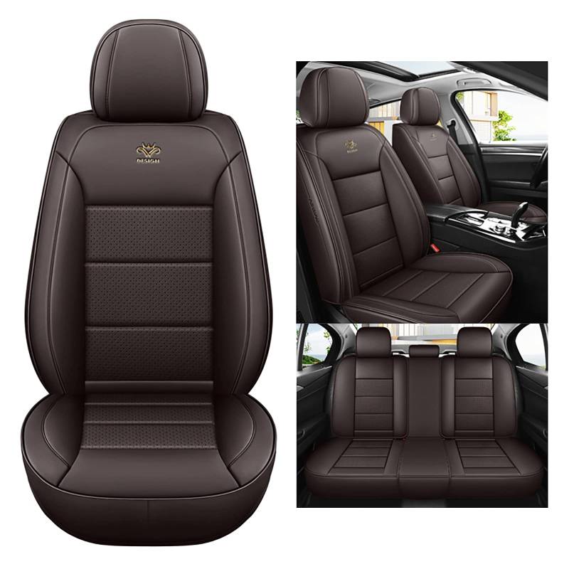nenyan Autositzbezüge Komplett Set Universal | Schonbezüge für Vw Volkswagen Golf 6 GTI Golf 7 Golf 7 GTI Golf Tdi Golf Sportsvan | Auto Sitzbezüge Braun von nenyan