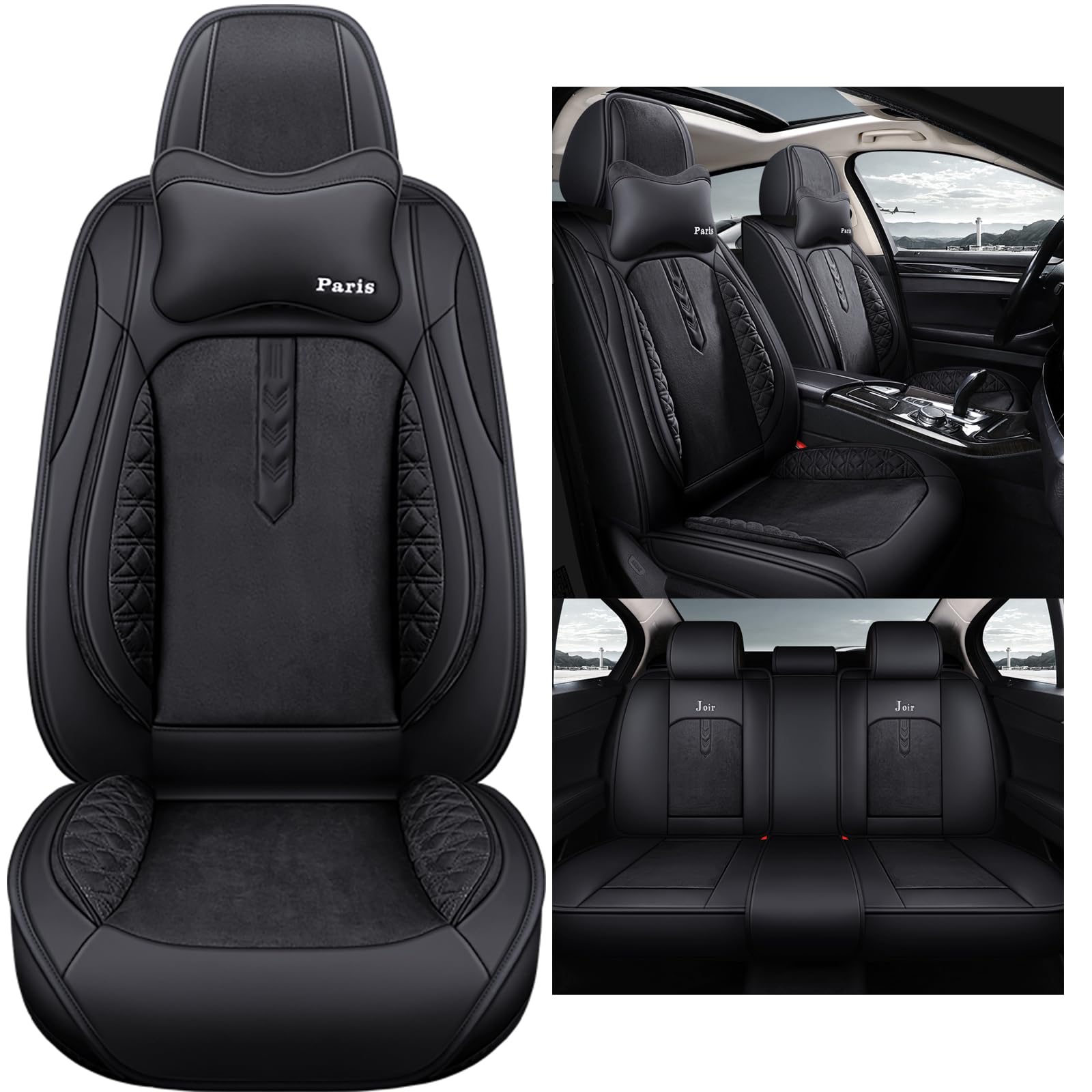 nenyan Autositzbezüge Komplett Set Universal in Premium Design | Schonbezüge für die Vordersitze & Rückbank | Auto Sitzbezüge Airbag Geeignet | Wasserdicht Sitzbezug - Schwarz nenyan Autositzbezüge Komplett Set Universal in Premium Design | Schonbezüge für die Vordersitze & Rückbank | Auto Sitzbezüge Airbag Geeignet | Wasserdicht Sitzbezug - Schwarz von nenyan