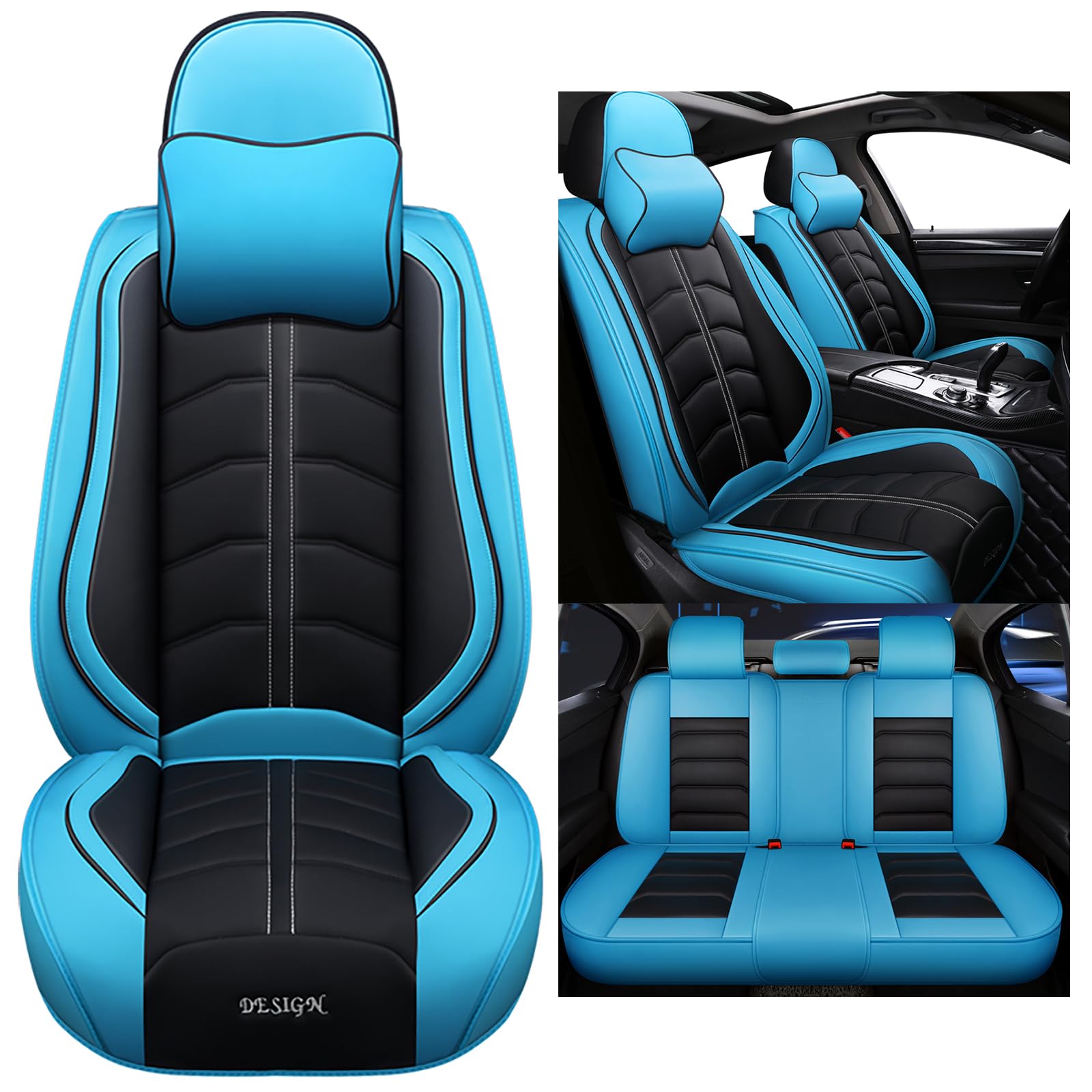 nenyan Autositzbezüge Komplett Set Universal in Premium Design | Schonbezüge für die Vordersitze & Rückbank | Auto Sitzbezüge Airbag Geeignet | Wasserdicht Sitzbezug - Blau nenyan Autositzbezüge Komplett Set Universal in Premium Design | Schonbezüge für die Vordersitze & Rückbank | Auto Sitzbezüge Airbag Geeignet | Wasserdicht Sitzbezug - Blau von nenyan