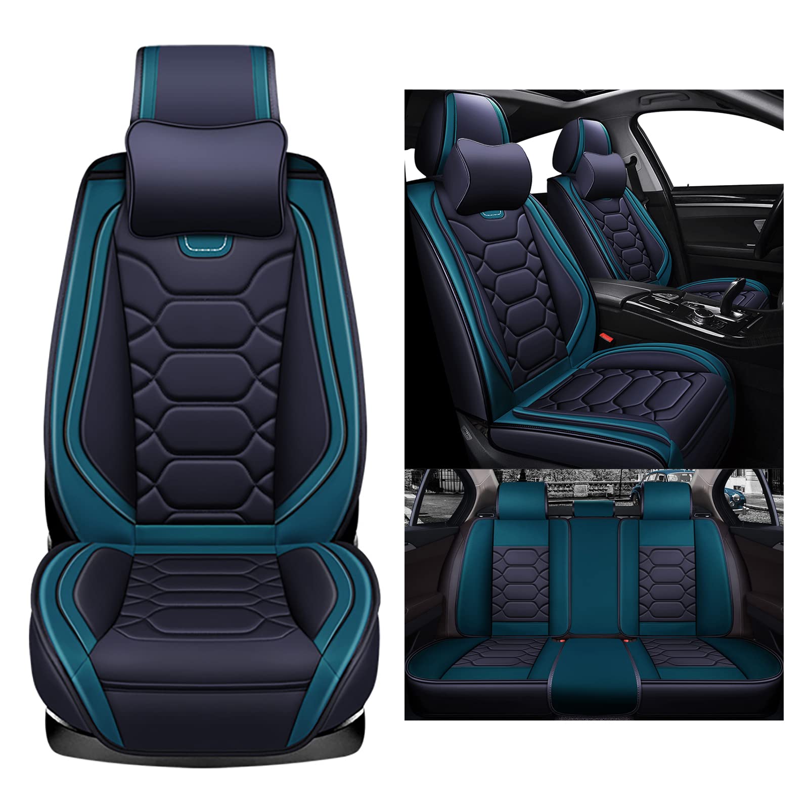 nenyan Autositzbezüge Komplett Set Universal in Premium Design | Schonbezüge für die Vordersitze & Rückbank | Auto Sitzbezüge Airbag Geeignet | Wasserdicht Sitzbezug - Blau nenyan Autositzbezüge Komplett Set Universal in Premium Design | Schonbezüge für die Vordersitze & Rückbank | Auto Sitzbezüge Airbag Geeignet | Wasserdicht Sitzbezug - Blau von nenyan
