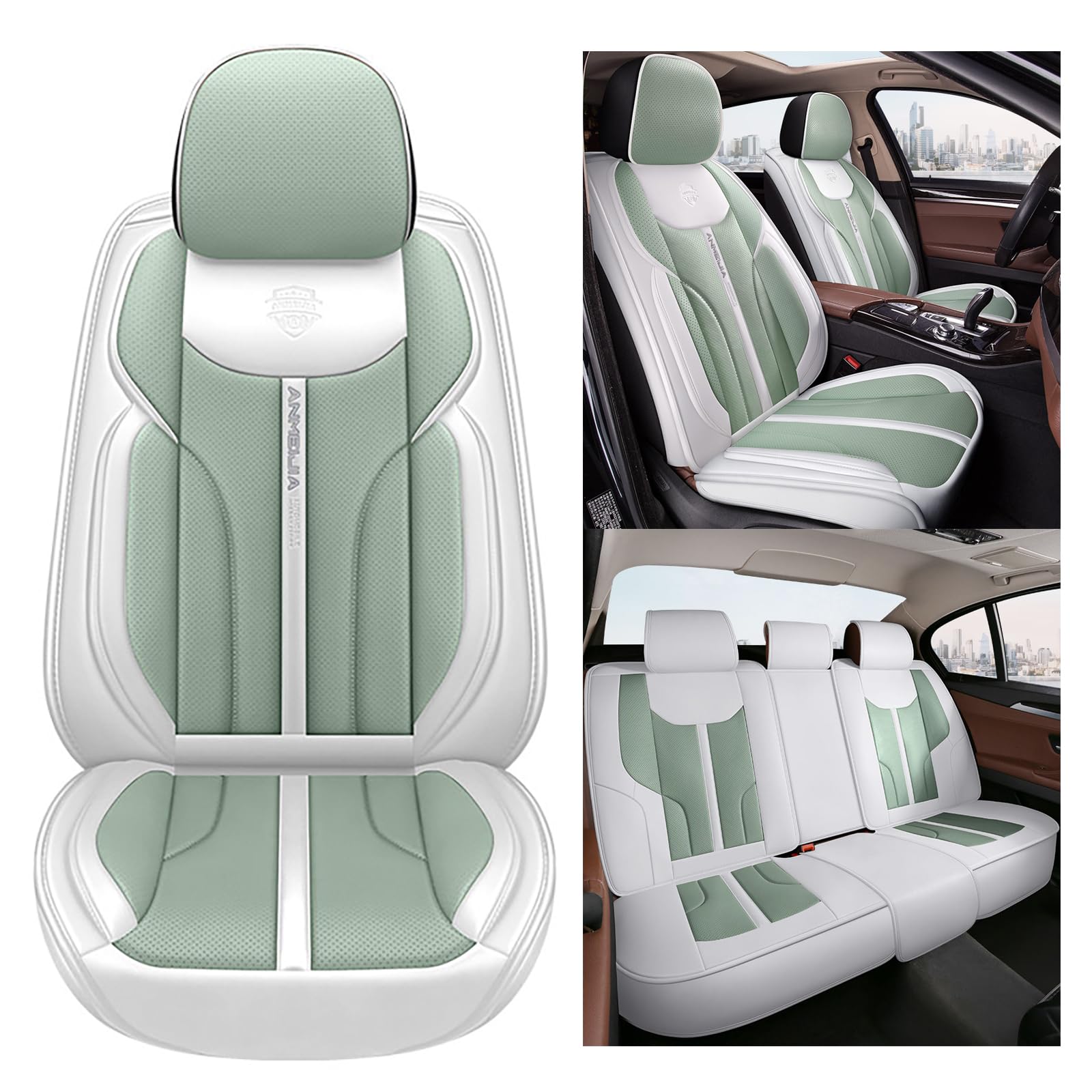 nenyan Autositzbezüge Komplett Set Universal in Premium Design | Schonbezüge für die Vordersitze & Rückbank | Auto Sitzbezüge Airbag Geeignet | Wasserdicht Sitzbezug - Hellgrün nenyan Autositzbezüge Komplett Set Universal in Premium Design | Schonbezüge für die Vordersitze & Rückbank | Auto Sitzbezüge Airbag Geeignet | Wasserdicht Sitzbezug - Hellgrün von nenyan