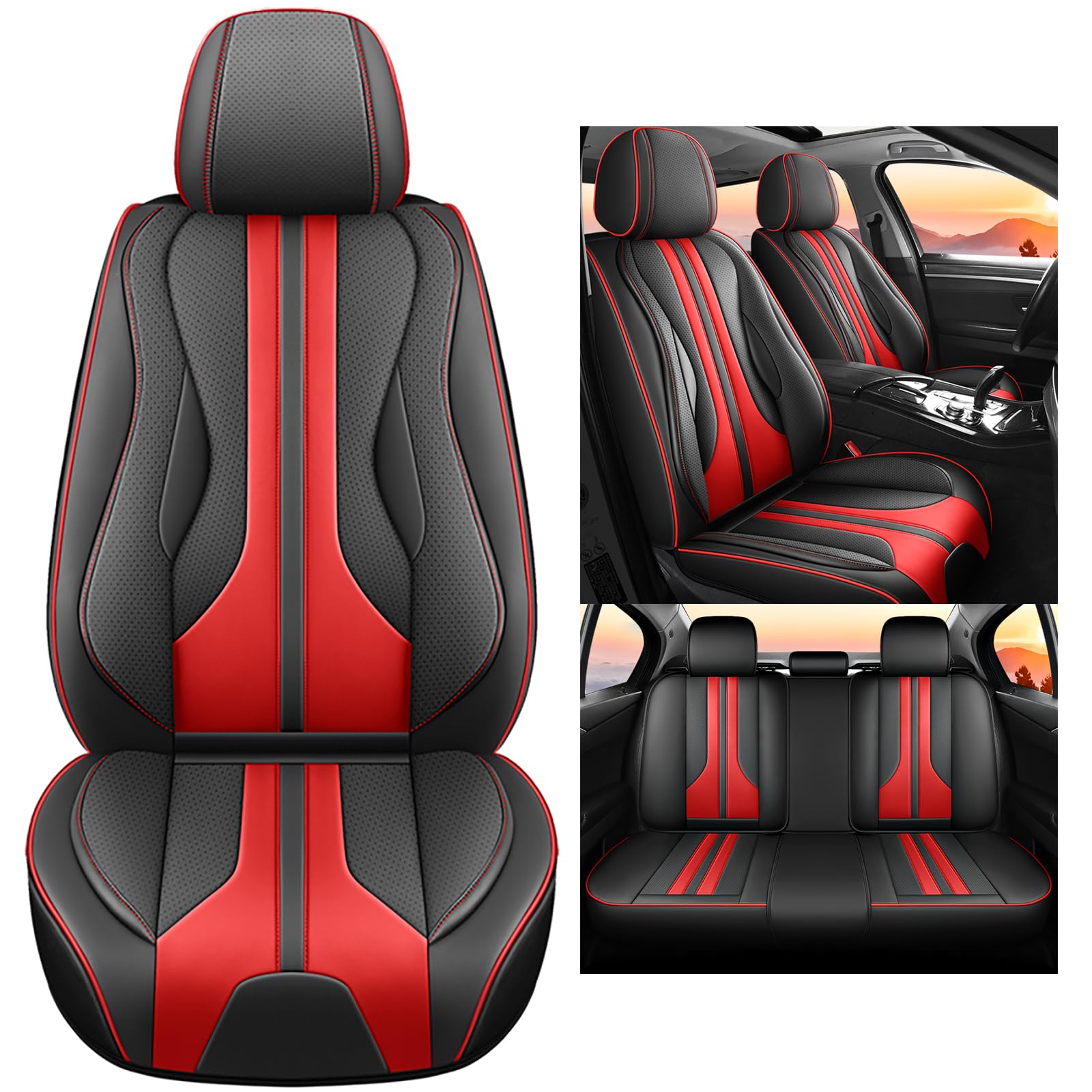 nenyan Autositzbezüge Komplett Set Universal in Premium Design | Schonbezüge für die Vordersitze & Rückbank | Auto Sitzbezüge Airbag Geeignet | Wasserdicht Sitzbezug - Rot nenyan Autositzbezüge Komplett Set Universal in Premium Design | Schonbezüge für die Vordersitze & Rückbank | Auto Sitzbezüge Airbag Geeignet | Wasserdicht Sitzbezug - Rot von nenyan