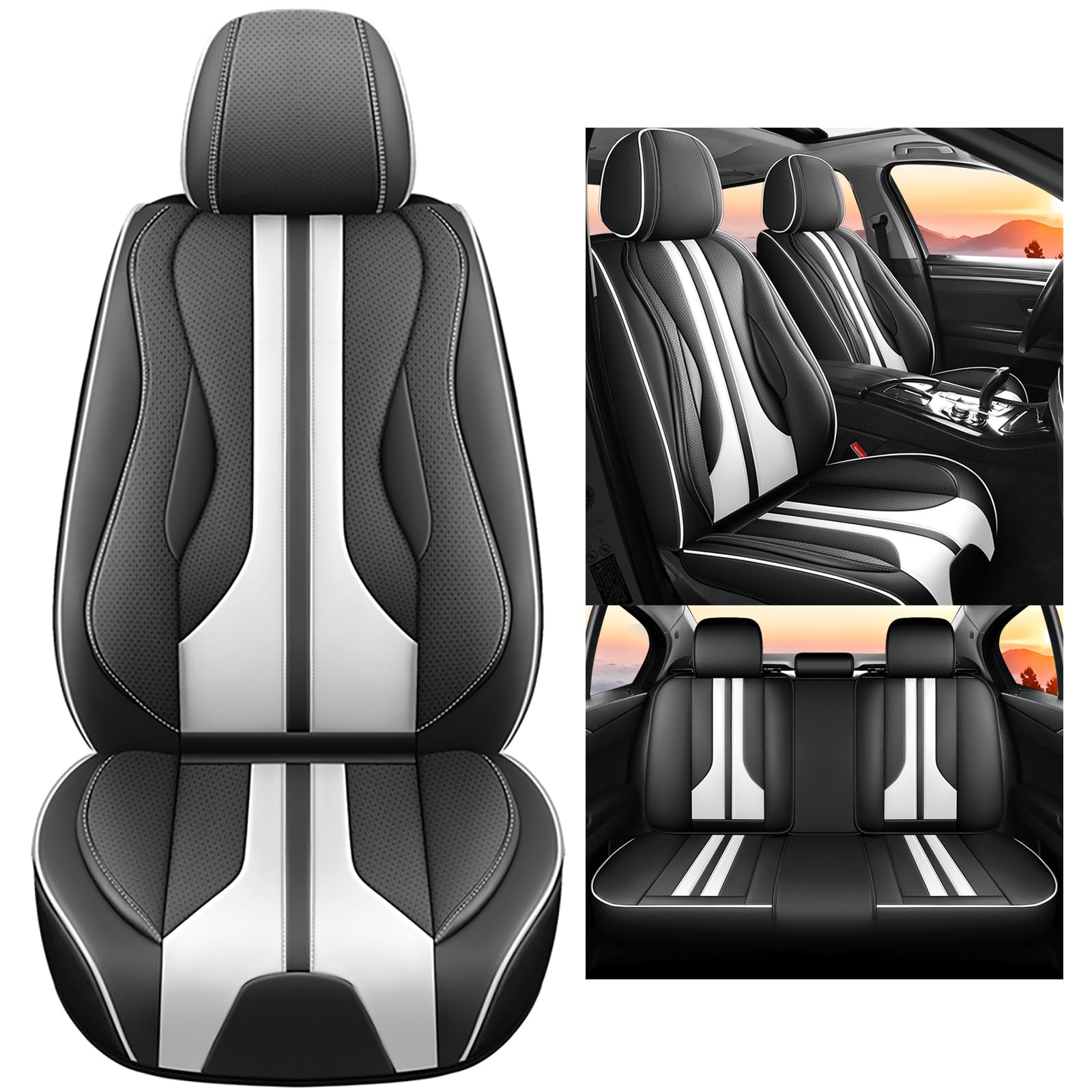 nenyan Autositzbezüge Komplett Set Universal in Premium Design | Schonbezüge für die Vordersitze & Rückbank | Auto Sitzbezüge Airbag Geeignet | Wasserdicht Sitzbezug - Weiß nenyan Autositzbezüge Komplett Set Universal in Premium Design | Schonbezüge für die Vordersitze & Rückbank | Auto Sitzbezüge Airbag Geeignet | Wasserdicht Sitzbezug - Weiß von nenyan