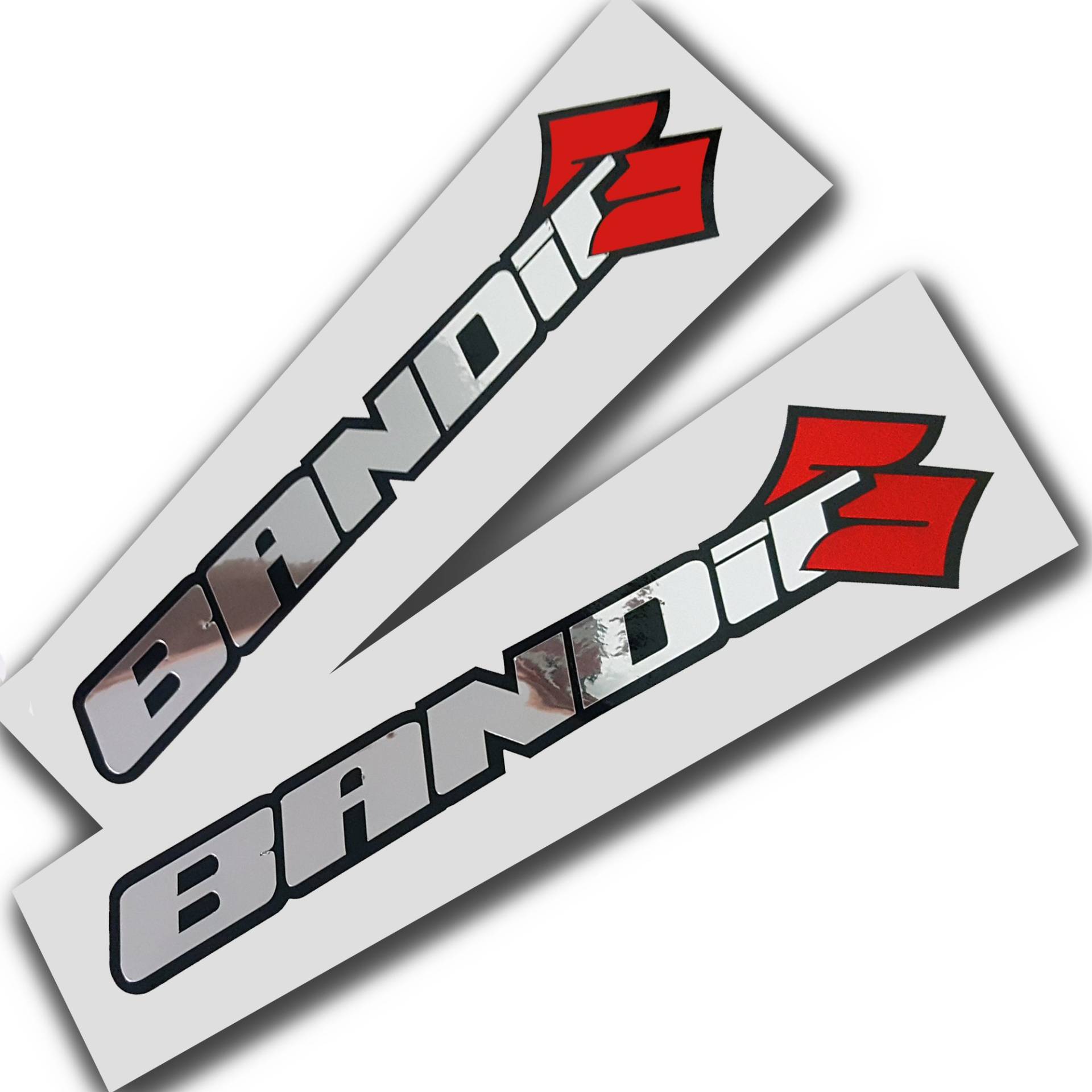 new Bandit Silber Chrom auf Schwarz Grafik Aufkleber Aufkleber X 2 new Bandit Silber Chrom auf Schwarz Grafik Aufkleber Aufkleber X 2 von new