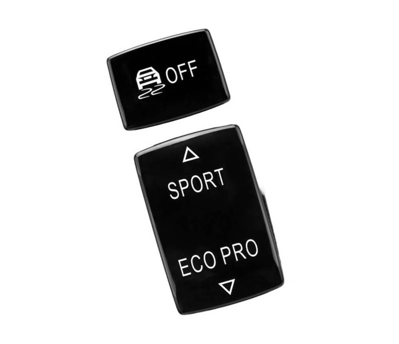 Auto Innenraum Tuning Kompatibel mit 1 2 3 4 Serie für F20 F21 F22 F23 F30 F31 F34 F32 F33 F36 Auto Sport Eco Pro ESP Anti-Rutsch-Radar-Sensor-Schalter-Tastenabdeckung(2 buttons Black) von ningqonggongshi