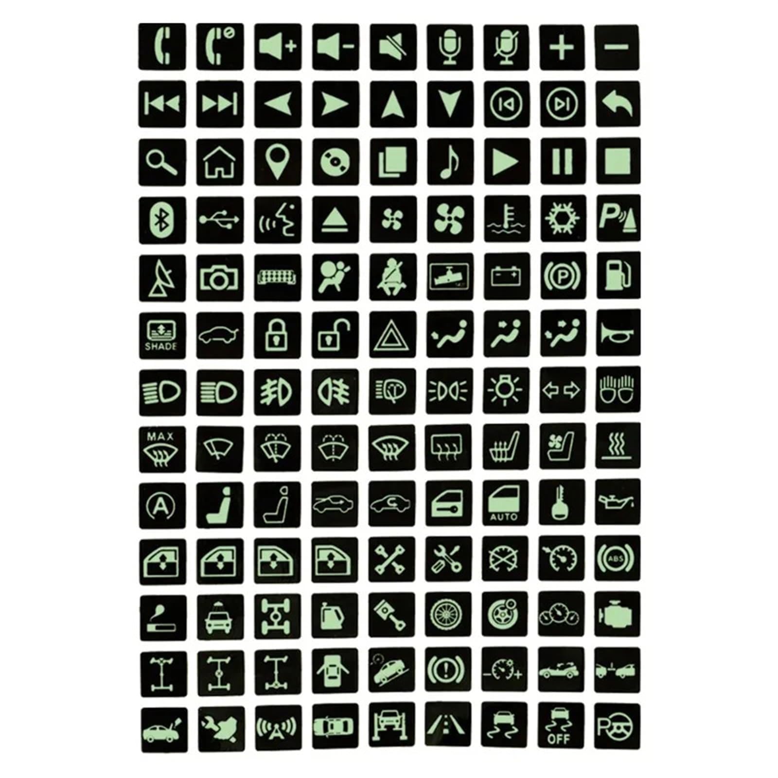 ningqonggongshi Auto Innenraum Tuning Auto-Armaturenbrett-Aufkleber, Fensterheber-Knopf, leuchtende Aufkleber, Aufkleber für Auto-Innenschalter, Fluoreszierende Aufkleber(B) von ningqonggongshi