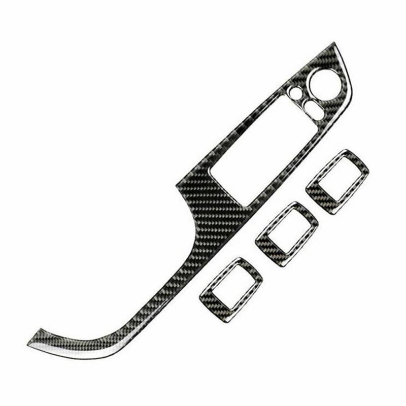 ningqonggongshi Auto Innenraum Tuning Kompatibel Mit 3er E90 2005–2012 Kohlefaser-Autofenster-Glas-Hebeschalter-Knopfabdeckungs-Ordnungsaufkleber(Right Rudder) von ningqonggongshi