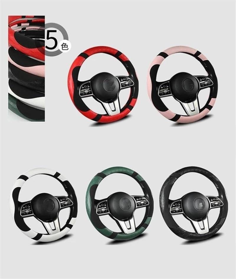 ningqonggongshi Auto Innenraum Tuning Kompatibel Mit Benz Für Für AMG Für A C CLA E GLA GLC GLE SB CLS Klasse PU Auto Lenkrad Abdeckung 38 cm Auto Zubehör(White O Shape) von ningqonggongshi